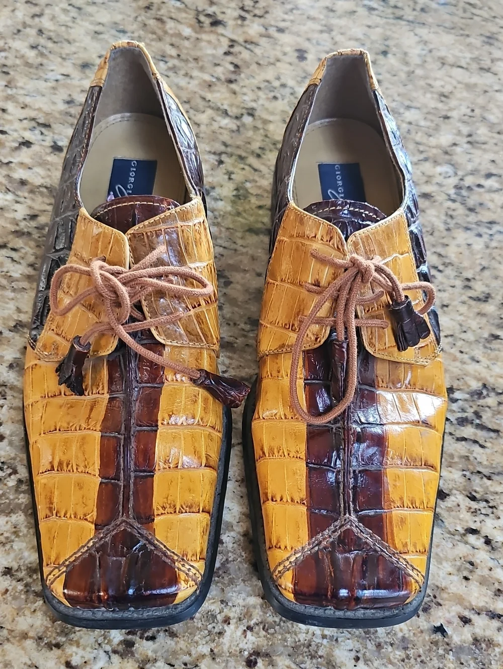 Giorgio Brutini Private Collection Alligator Embossed Leather Oxfords - 8M